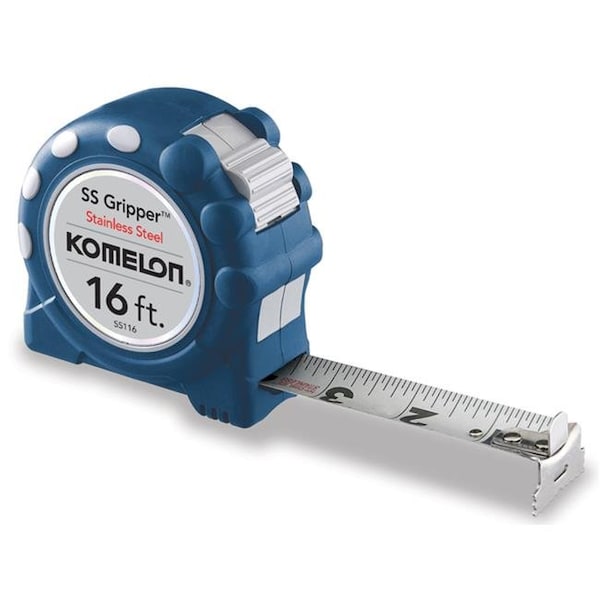 Komelon USA 416-SS116 1 in. x 16 ft. Ss Gripper Stainless Steel with Rubber Grip Measure Tape Rule 416-SS116 - main